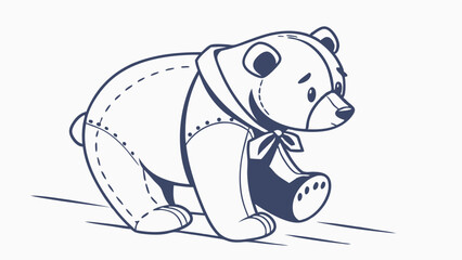 Vector illustration of a cute teddy bear for children's products and nursery decorations