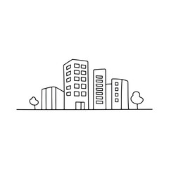 Fototapeta premium Illustration of a vibrant city building skyline landscape