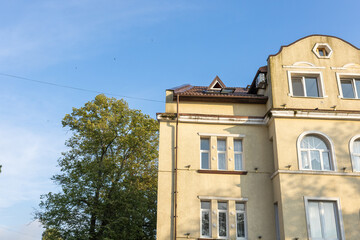 european building and blue sky	