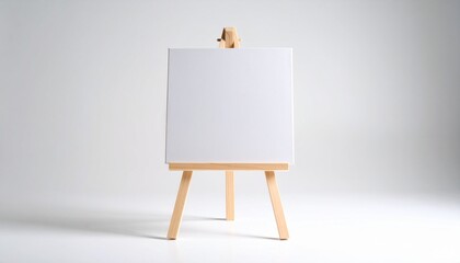 シンプルな白いイーゼルと空白のキャンバスGenerated image