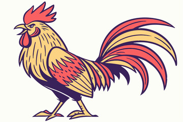 Decorative Rooster with Vivid Feathers
