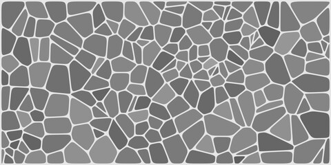  Gray abstract mosaic pattern with irregular polygon shapes outlined in white, creating a stained glass or tiled surface effect.