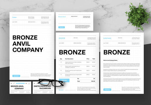 Blue And Black Stationery