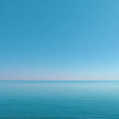 Fototapeta premium Peaceful Ocean and Blue Sky Background for Copy Space Design