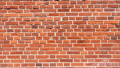 Obraz premium Red brick wall texture with white mortar orange brown