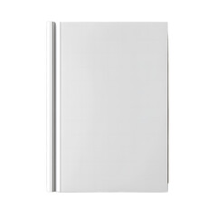 A clean white hardback book with a blank cover and spine presented isolated on a transparent background 