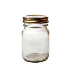 Empty glass jar with metal lid