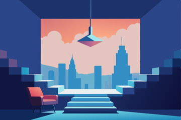 cloud city lounge living room with light filters  .svg