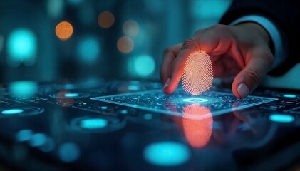 Advanced fingerprint recognition and analysis technology showcased, emphasizing security, innovation, and user-centric design in digital authentication processes.