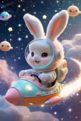 rabbit in the space