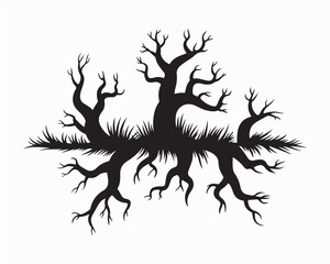 Root illustrations. Each black and white vector showcases the intricate details of various roots, perfect for educational materials, botanical studies, or artistic projects. 