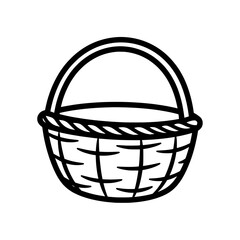 Fototapeta premium Basket with handle and woven pattern for outdoor use