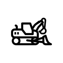 Naklejka premium Minimalist construction vehicle outline for industrial and engineering projects