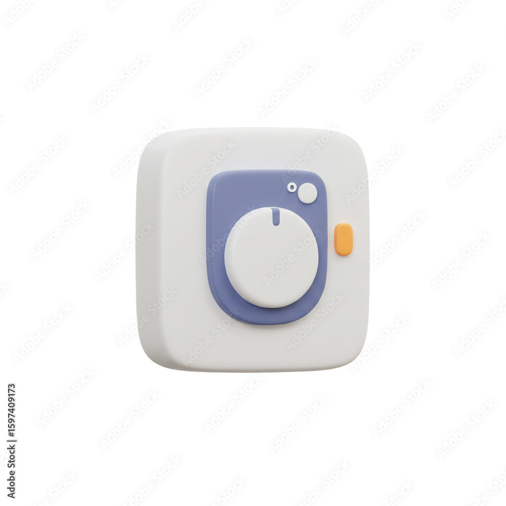 Fototapete a minimalist rendering of a modern laundry appliance with a simple control dial.