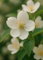 Obraz premium Delicate white jasmine flower bloom.