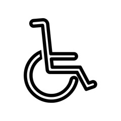 wheelchair accessibility icon with outline style for disability awareness