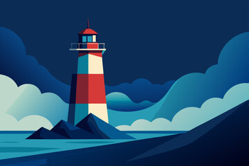 isolated lighthouse during a dramatic ocean storm .svg