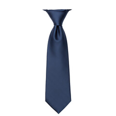 Elegant navy blue clip-on tie with subtle textured fabric and a classic, formal design