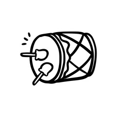 Ramadan Drum Doodle Vector Illustration