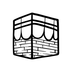 Kaaba Doodle Illustration for Hajj and Ramadan