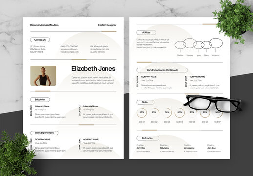 Beige And Black Resume