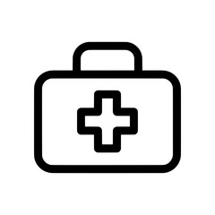 Obraz premium Medical first aid kit with cross icon for healthcare symbols
