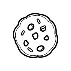 Fototapeta premium Chocolate chip cookie with a crunchy texture and chocolate chunks