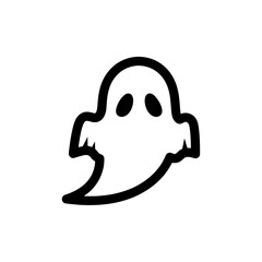 Ghost face outline for Halloween or spooky themes