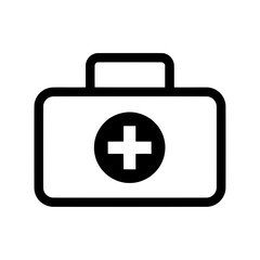 Obraz premium Medical first aid kit with cross symbol on front