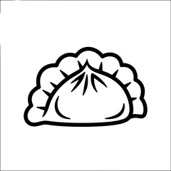 Line art taco with lettuce and tomato for food and cuisine