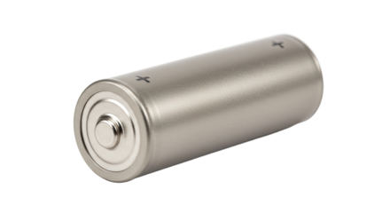 Silver AA Battery Isolated on White.