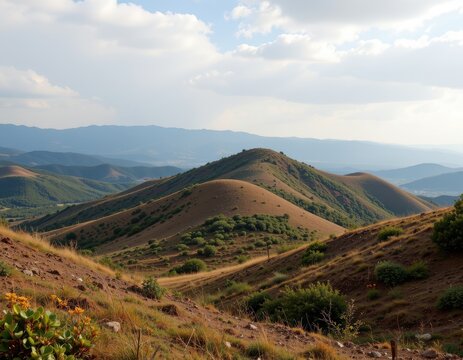 hills shaped by centuries of biological soil buildup from decaying vegetation forming fertile soft terrain natural