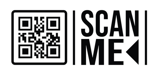QR code scan icon set. Scan me frame. QR code scan for smartphone. QR code for mobile app, payment and identification. Vector illustration.