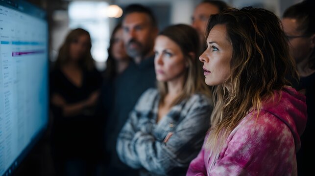 A diverse team collaborating on a content calendar project