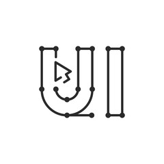 UI icon. Simple user interface icon with vector points and cursor for social media, app and web design. Vector illustration