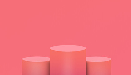 Minimalist Podium with Pink Gradient Background for Elegant Product Display