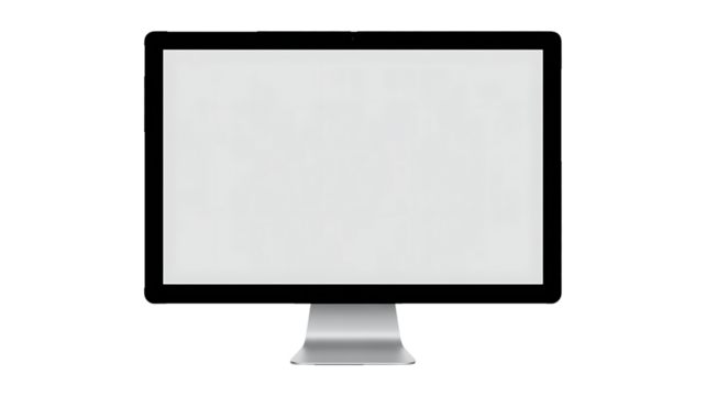 White screen computer monitor mockup for design and presentation use