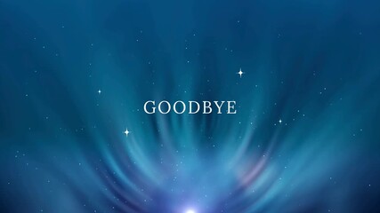 Serene Goodbye: Abstract Blue Aurora Farewell