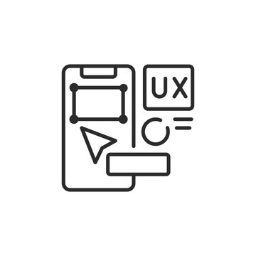 UX Design icon. Simple mobile UX design icon for social media, app and web design. Vector illustration