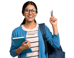 young woman with pencil and clipboard