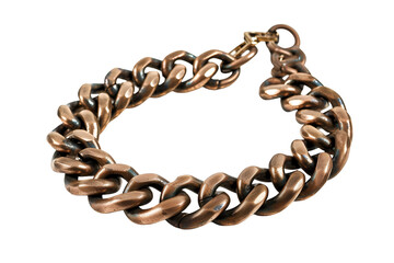 Obraz premium Bronze Chain Bracelet Bold Metal Jewelry Accessory
