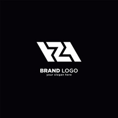 Modern Unique Letter H and Z Monogram Logo with White Background.