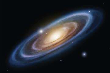 Naklejka premium Galaxy Starry Sky Background with Nebula and Sparkles