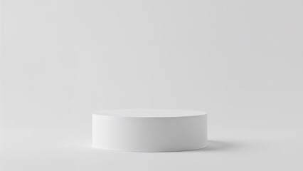 White empty cylindrical plinth on a clean studio background
