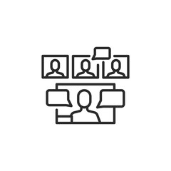 Group video conference icon. Simple group video call icon for social media, app and web design. Vector illustration