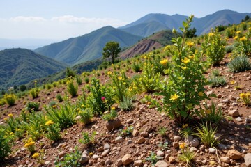 planting nitrogen fixing shrubs on eroded hillsides improving soil nutrients increasing fertility supporting sustainable reforestation and agricultural use