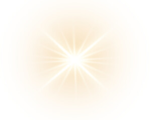 Glowing Star png with Sparkle and Lens Flare
