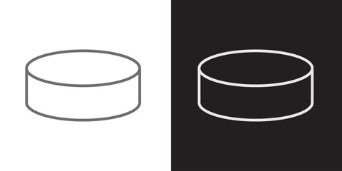 Hockey pucks Vector Black silhouettes. with white background