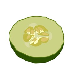 Slice of cucumber illustration