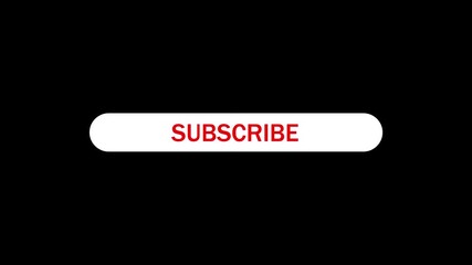 Simple professional red subscribe button animation for youtube channel branding and design elements. Motion graphics lower thirds featuring red subscribe button elegant simple professional style.